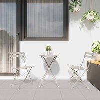 Berkfield Home Modern Folding Garden Chairs 2 Pack Beige Steel