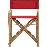 Berkfield Home Sturdy Folding Director's Chairs 2 pcs Red Bamboo & Fabric