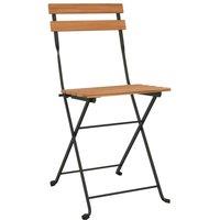 Berkfield Home Beautiful Folding Bistro Chairs 8 pcs Solid Wood Teak & Steel in Brown
