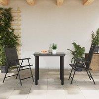 Berkfield Home Beautiful Folding Garden Chairs 2 pcs Melange Grey Steel & Textilene