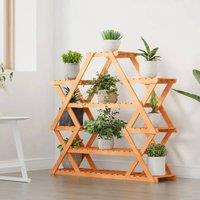 Berkfield Home Elegant Flower Stand 110x25x105 cm Solid Wood Fir in Brown | Size: 110 x 25 x 105 cm