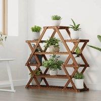 Berkfield Home Elegant Flower Stand 110x25x105 cm Solid Wood Fir in Brown | Size: 110 x 25 x 105 cm
