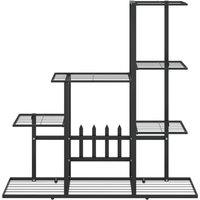 Berkfield Home Decorative Flower Stand 94.5x25x88 cm Black Metal