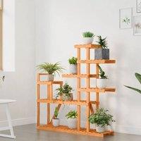 Berkfield Home Elegant Flower Stand 110x25x111 cm Solid Wood Fir in Brown | Size: 110 x 25 x 111 cm