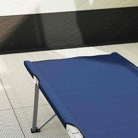 Berkfield Home Compact Folding Camping Bed Blue Metal, Fabric Standard Foldable
