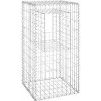 Berkfield Home Durable Gabion Basket Posts 2 pcs 50x50x100 cm Iron in Silver | Size: 50 x 50 x 100 cm