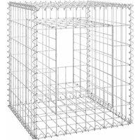 Berkfield Home Durable Gabion Basket Posts 2 pcs 50x50x60 cm Iron in Silver | Size: 50 x 50 x 60 cm