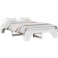 Berkfield Home White Full Bed Frame White Solid Wood Full Tough Rectangular