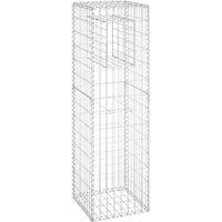 Berkfield Home Durable Gabion Basket Posts 2 pcs 40x40x140 cm Iron in Silver | Size: 40 x 40 x 140 cm
