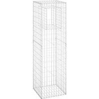 Berkfield Home Durable Gabion Basket Posts 2 pcs 50x50x180 cm Iron in Silver | Size: 50 x 50 x 180 cm