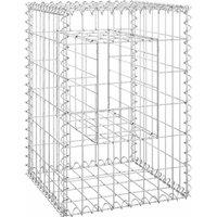 Berkfield Home Durable Gabion Basket Posts 2 pcs 40x40x60 cm Iron in Silver | Size: 40 x 40 x 60 cm