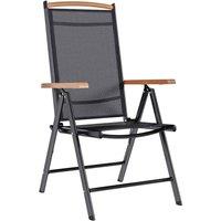 Berkfield Home Comfortable Folding Garden Chairs 6 pcs Textilene Black