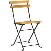Berkfield Home Beautiful Folding Garden Chairs 8 pcs Steel & Solid Wood Acacia in Brown