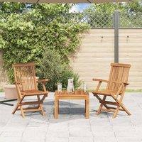 Berkfield Home Durable Folding Garden Chairs 2 pcs Solid Teak Wood in Brown