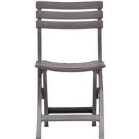 Berkfield Home Durable Folding Garden Chairs 2 pcs Plastic Mocha in Dark Brown