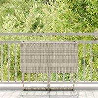 Berkfield Home Beautiful Folding Garden Table Light Grey 90x51x75 cm Poly Rattan | Size: 90 x 51 x 75 cm