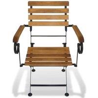 Berkfield Home Classic Folding Garden Chairs 2 pcs Steel & Solid Acacia Wood in Brown