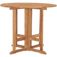 Berkfield Home Durable Folding Garden Dining Table 90x75 cm Solid Teak Wood in Brown | Size: 90x75 cm