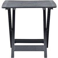 Berkfield Home Durable Folding Garden Table Anthracite 79x72x70 cm Plastic in Dark Grey | Size: 79 x 72 x 70 cm