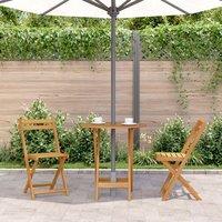 Berkfield Home Durable Folding Garden Table 70 cm Solid Acacia Wood in Brown