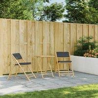 Berkfield Home Beautiful Folding Garden Table 55x55x75 cm Bamboo in Brown | Size: 55 x 55 x 75 cm