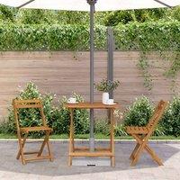 Berkfield Home Durable Folding Garden Table 70x70x75 cm Solid Acacia Wood in Brown | Size: 70 x 70 x 75 cm