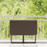 Berkfield Home Beautiful Folding Garden Table Brown 90x51x75 cm Poly Rattan | Size: 90 x 51 x 75 cm