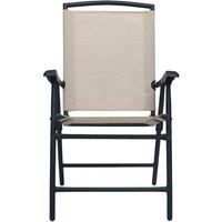 Berkfield Home Comfortable Folding Garden Chairs 2 pcs Texilene Cream in Beige