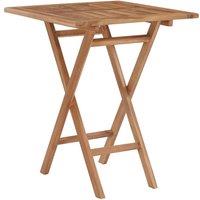 Berkfield Home Durable Folding Garden Table 60x60x75 cm Solid Teak Wood in Brown | Size: 60 x 60 x 75 cm