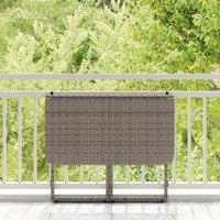 Berkfield Home Beautiful Folding Garden Table Grey 90x51x75 cm Poly Rattan | Size: 90 x 51 x 75 cm