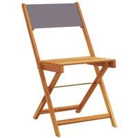 Berkfield Home Beautiful Folding Garden Chairs 4 pcs Anthracite Fabric & Solid Wood