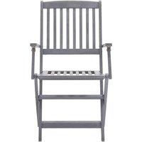Berkfield Home Durable Folding Outdoor Chairs 4 pcs Solid Acacia Wood in Grey