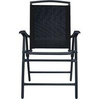 Berkfield Home Comfortable Folding Garden Chairs 2 pcs Texilene Black