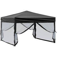 Berkfield Home Sturdy Folding Party Tent with Sidewalls Black 3x3 m