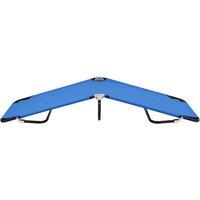 Berkfield Home Foldable Folding Sun Lounger Blue Steel