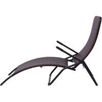 Berkfield Home Elegant Folding Sun Lounger Poly Rattan Brown