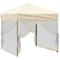 Berkfield Home Sturdy Folding Party Tent with Sidewalls Cream 2x2 m in Beige