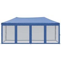 Berkfield Home Sturdy Folding Party Tent with Sidewalls Blue 3x6 m