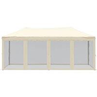 Berkfield Home Sturdy Folding Party Tent with Sidewalls Cream 3x6 m in Beige
