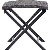 Berkfield Home Durable Folding Stool Poly Rattan Brown