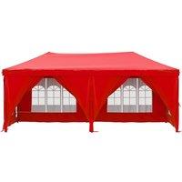 Berkfield Home Decorative Folding Party Tent with Sidewalls Red 3x6 m