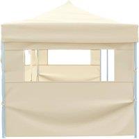 Berkfield Home Full Folding Pop-up Party Tent with 5 Sidewalls 3x9 m Cream in Beige