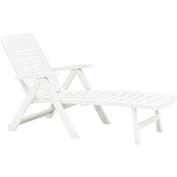 Berkfield Home Comfortable Folding Sun Lounger Plastic White