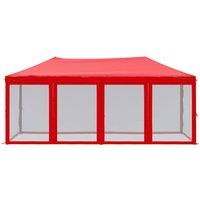 Berkfield Home Sturdy Folding Party Tent with Sidewalls Red 3x6 m