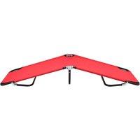 Berkfield Home Foldable Folding Sun Lounger Red Steel