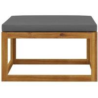 Berkfield Home Beautiful Footrest with Dark Grey Cushion Solid Wood Acacia