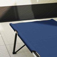Berkfield Home Soft Folding Sun Bed with Carry Bag Blue 600D Oxford Fabric