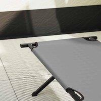 Berkfield Home Durable Folding Sun Bed with Carry Bag Grey 600D Oxford Fabric