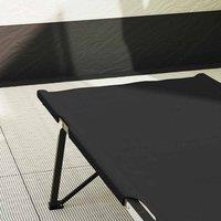 Berkfield Home Comfortable Folding Sun Bed with Carry Bag Black 600D Oxford Fabric