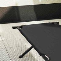 Berkfield Home Modern Folding Sun Bed with Carry Bag Black 600D Oxford Fabric